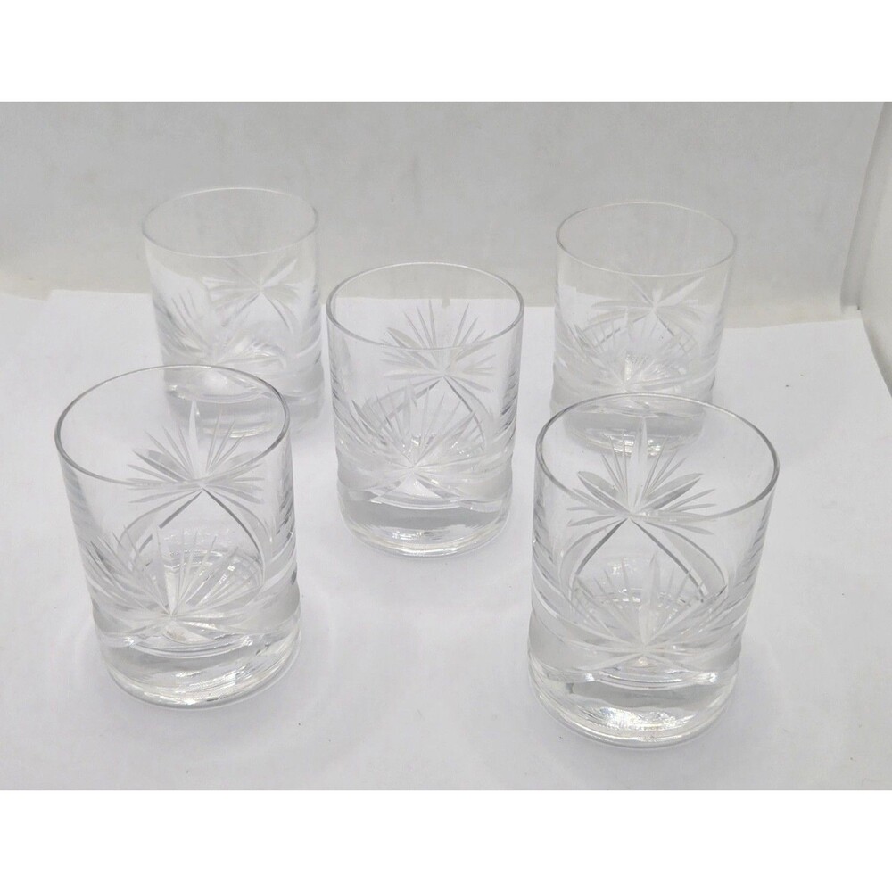 Set of 5 Bohemia Czechia Czech Shot Glasses Beautiful Crystal